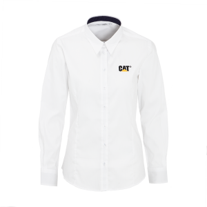Ladies Long Sleeved White Contrast Shirt