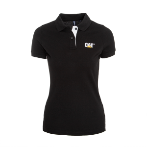 Ladies Classic Fit Contrast Black Polo